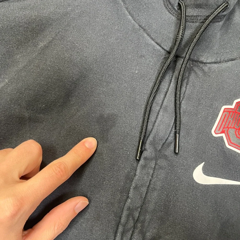 Nike Dri Fit The Ohio State Buckyes Hoodie Pullover Black XXL 2XL Zipper